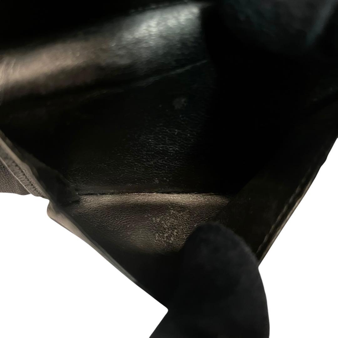 希少✨バレンシアガ 二つ折り財布 エブリデイ レザー ロゴ プリント ブラック