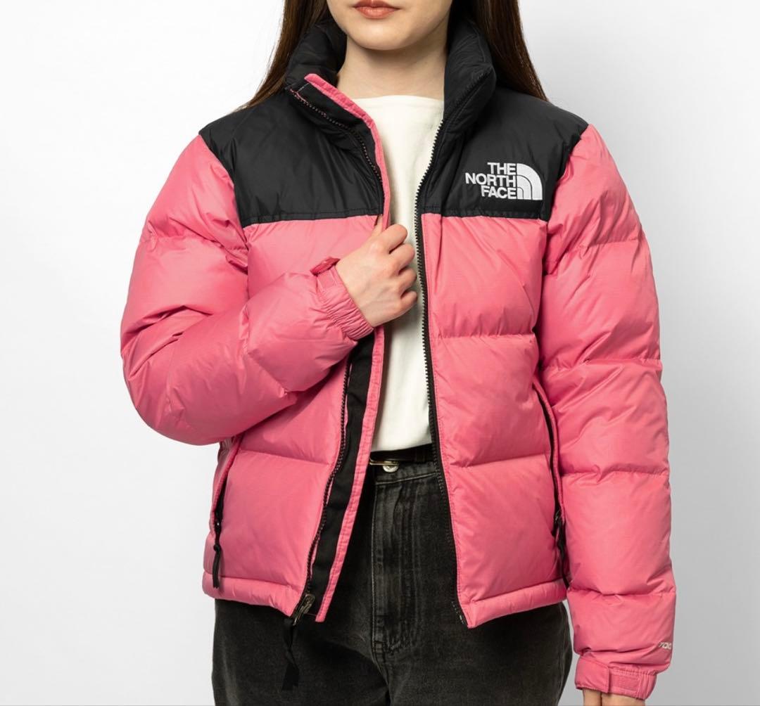 THE NORTH FACE ダウンジャケット ピンク/黒 M ヌプシ