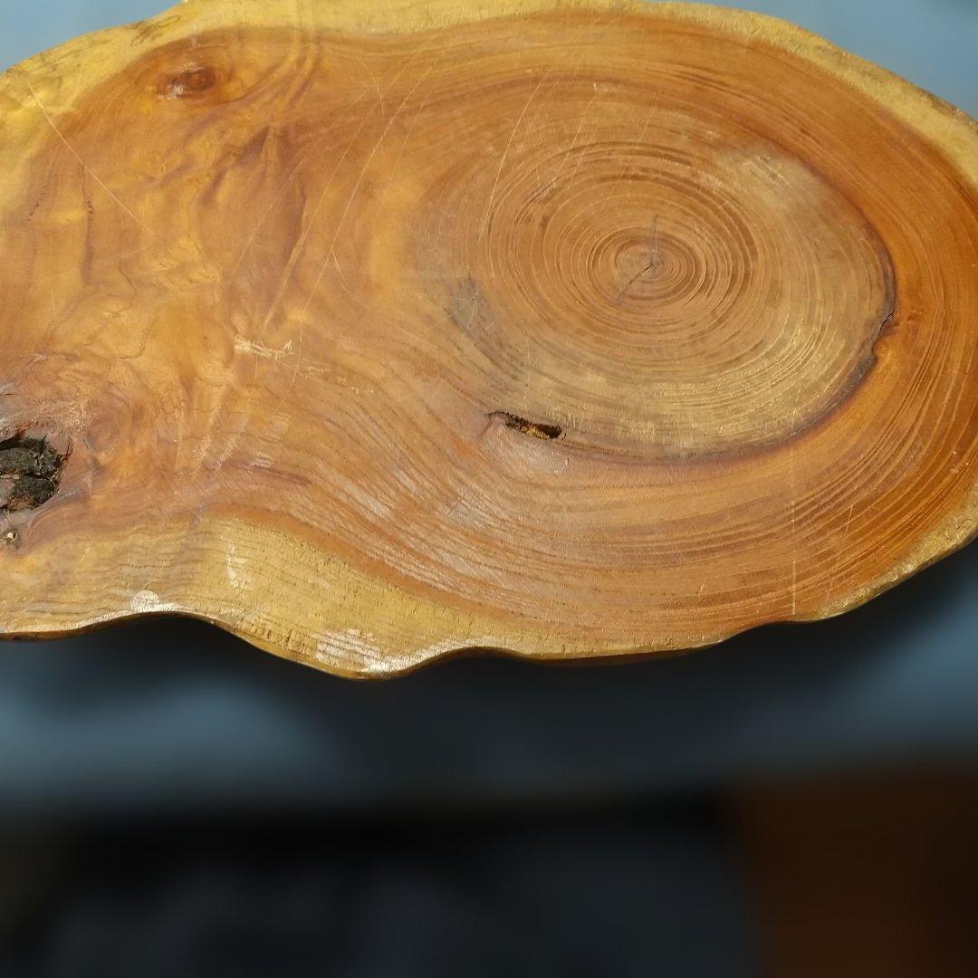 花瓶台 木目鮮やか 一枚板