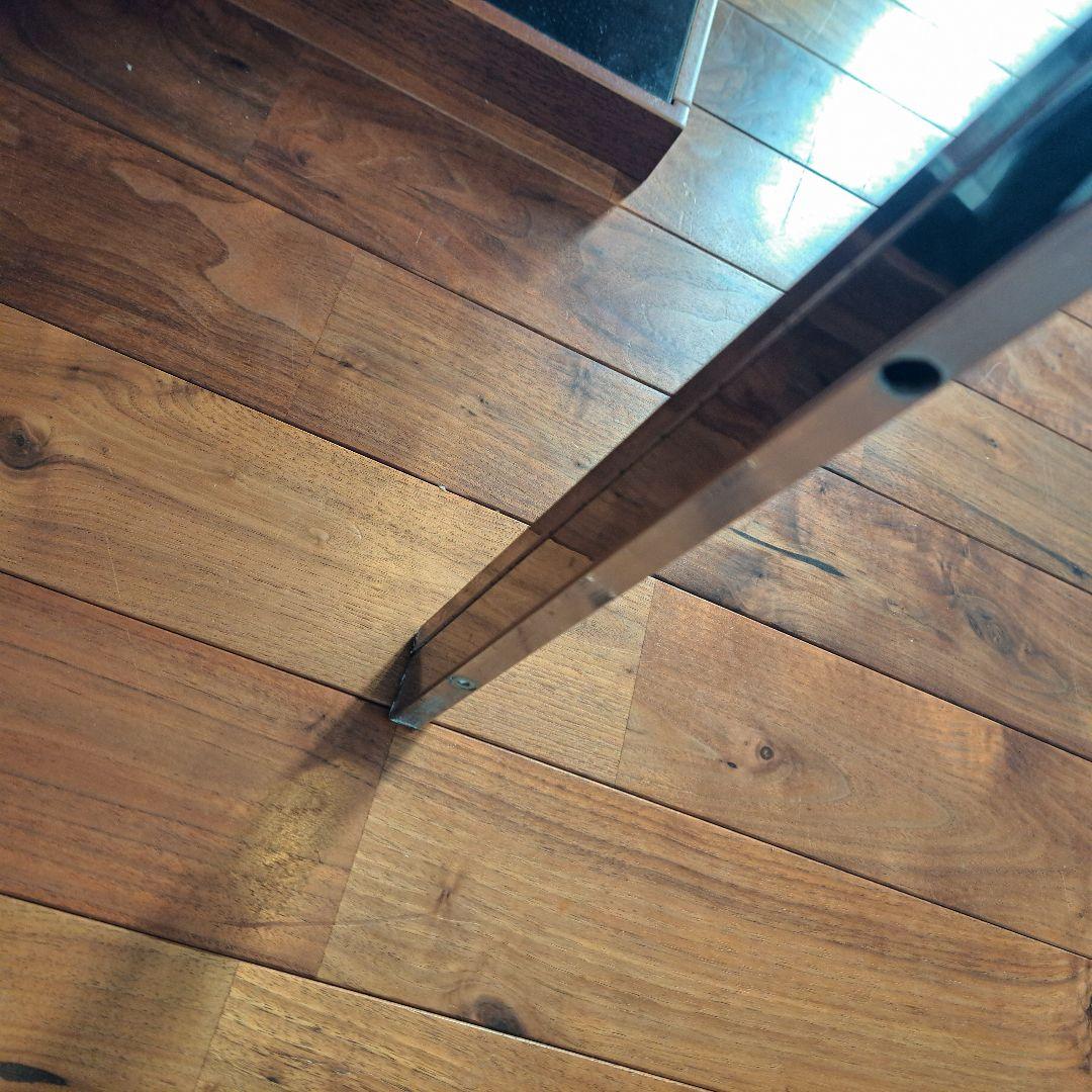 【アンティーク】アイアンフレーム インダストリアル スクエア ガラスローテーブル