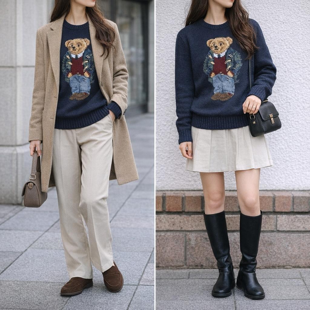 POLO RALPH LAUREN ポロベア 刺繍 コットン リネン混 M