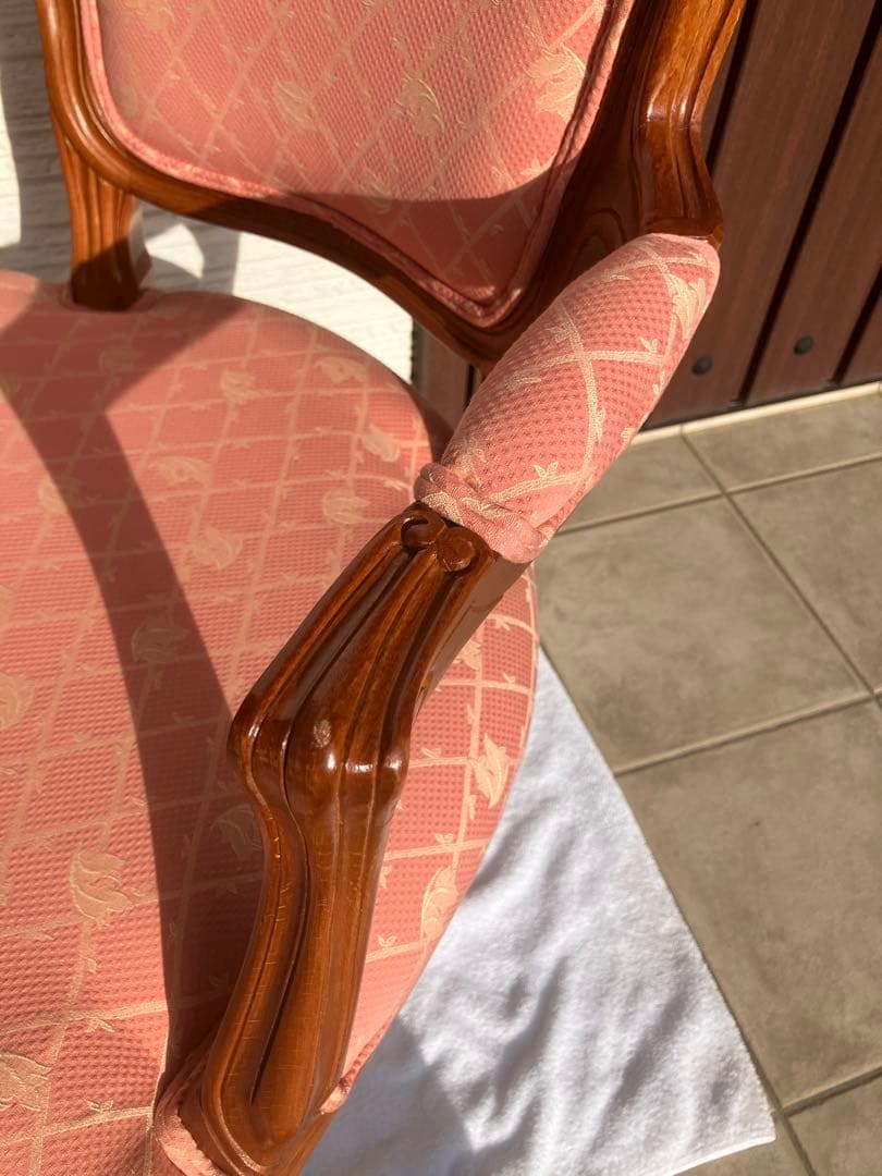 ◉アンティーク調 木製 肘付きチェア アームチェア クラシック 洋風　1脚