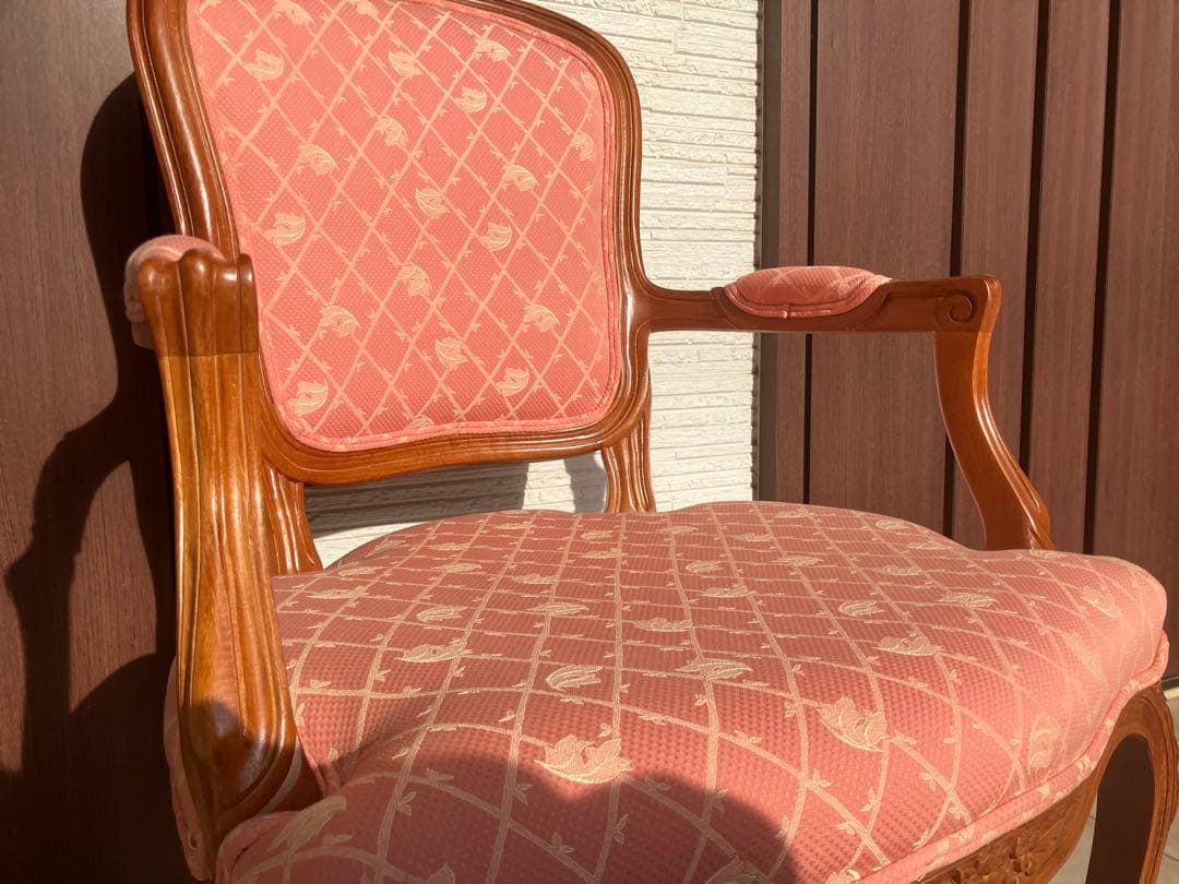 ◉アンティーク調 木製 肘付きチェア アームチェア クラシック 洋風　1脚