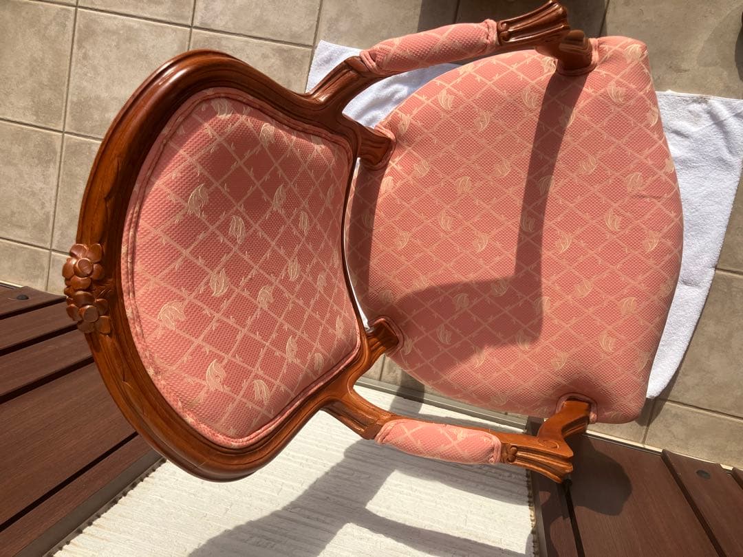 ◉アンティーク調 木製 肘付きチェア アームチェア クラシック 洋風　1脚