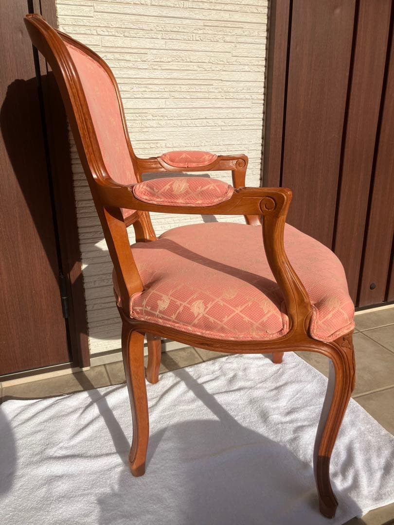 ◉アンティーク調 木製 肘付きチェア アームチェア クラシック 洋風　1脚