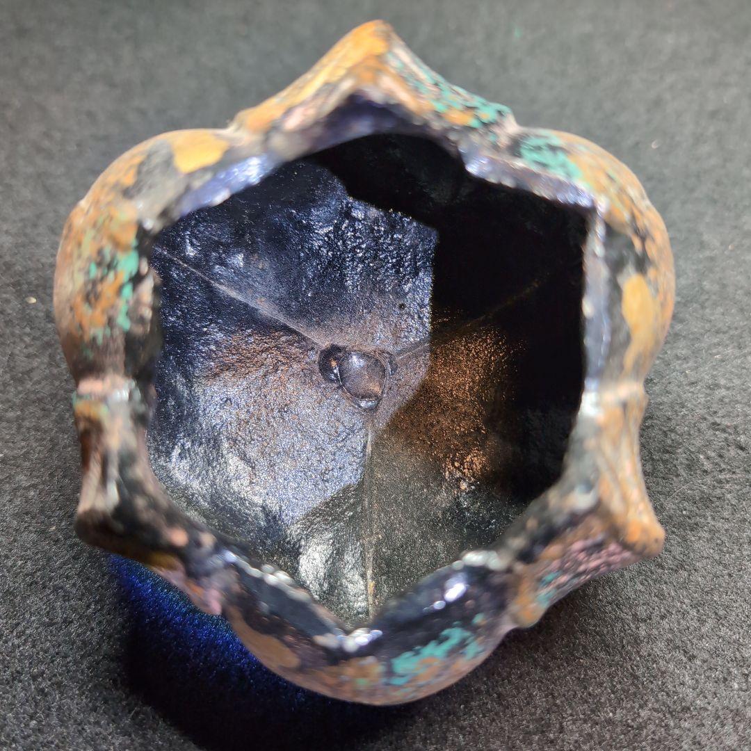 【茶道】香炉　茄子　三本足　鋳造　この形と色は素人には出せない風格ある逸品！