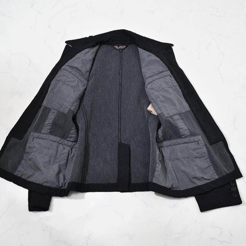 archive ブラックコムデギャルソン ポリ縮絨 ベルクロ ジャケット M 黒