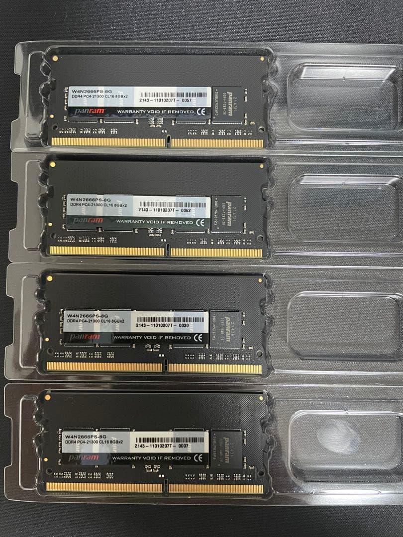 ノートPC用メモリ　DDR4 PC4-21300 8GB×4(未使用品)