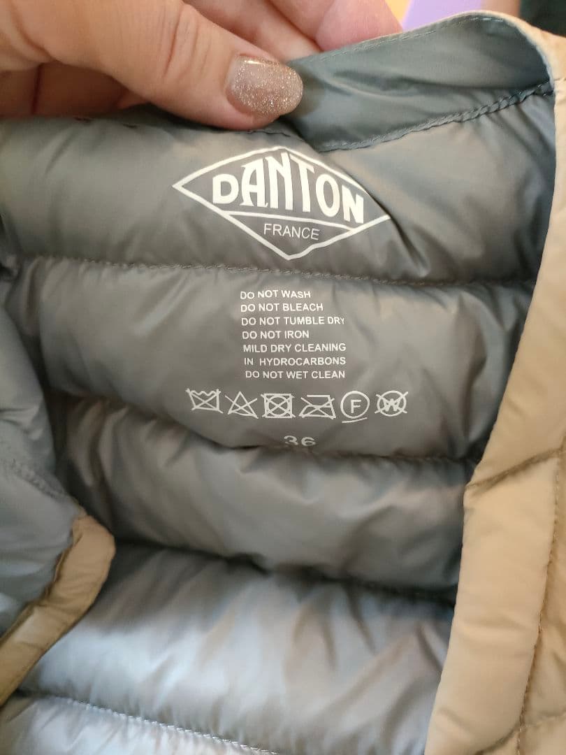値下げ！DANTON ベージュ ダウンベスト 36