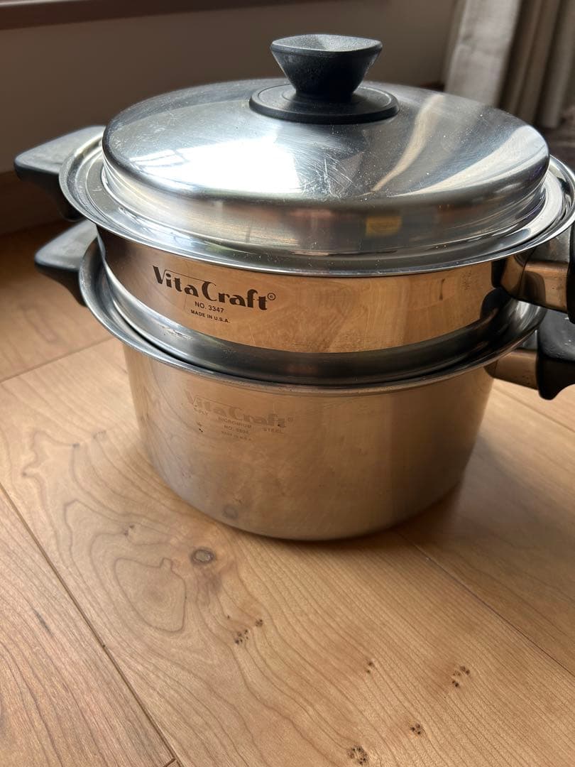 VitaCraft ステンレス両手鍋　蒸し器付 2段