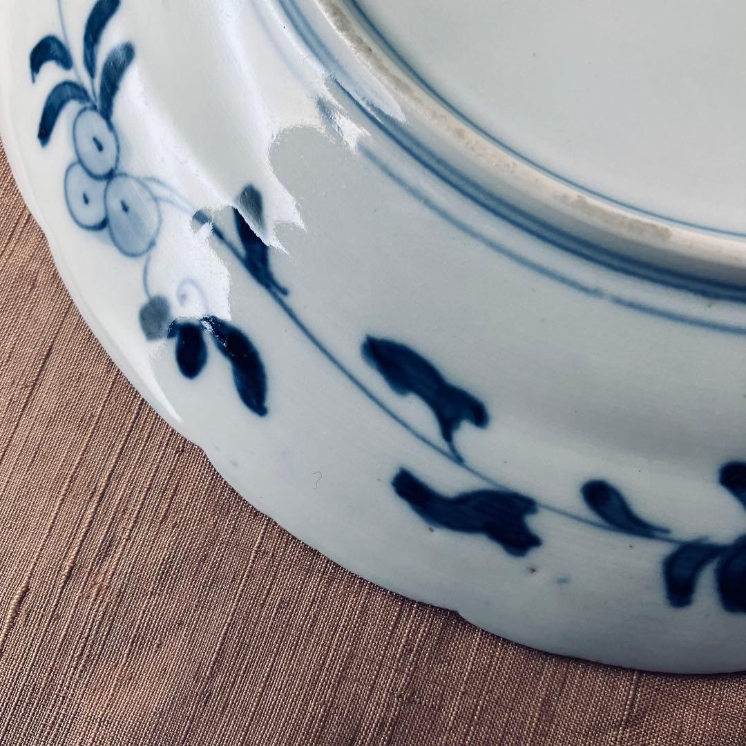 精磁会社　② 輪花プレート　鳳凰　丸紋　有田焼　明治伊万里　希少　古伊万里