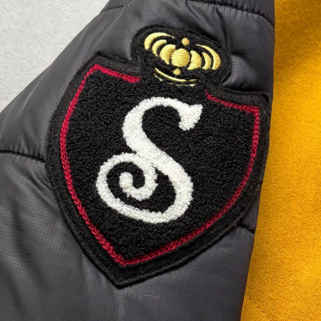 XL 極美品 ショット スタジャン ワッペン キルティング ウール ナイロン