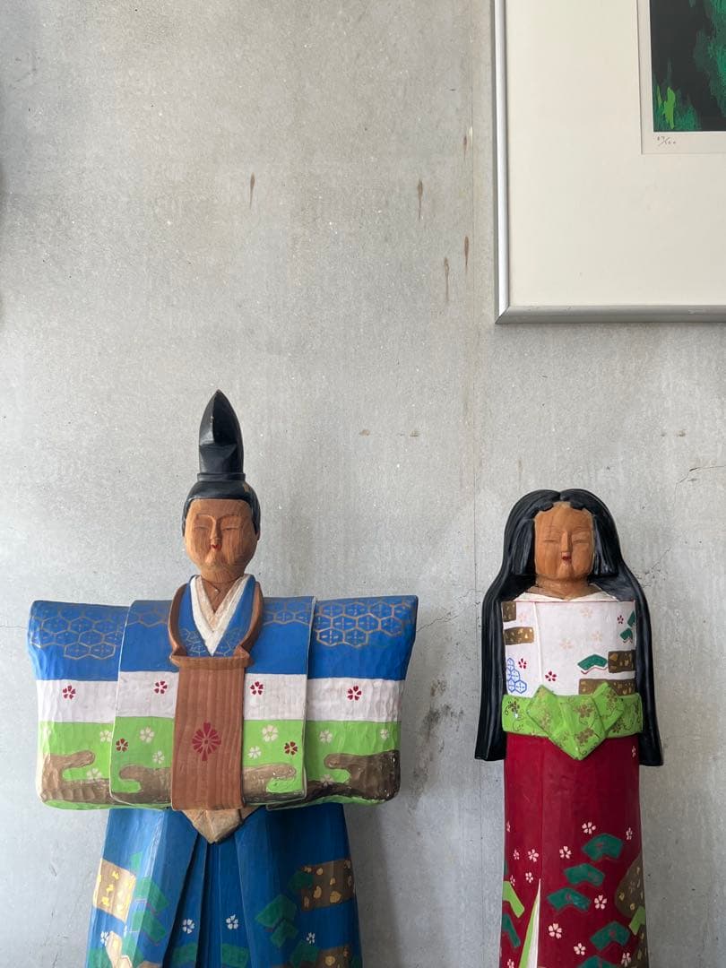 木彫 一刀彫 立ち雛人形／雛祭り 桃の節句 奈良一刀彫 井波彫刻 伝統工芸 民藝
