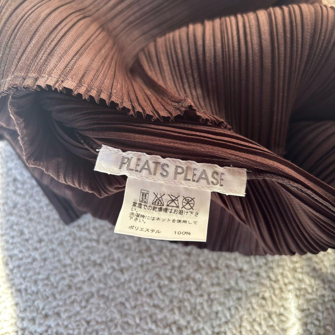 PLEATS PLEASE ブラウンプリーツシャツ
