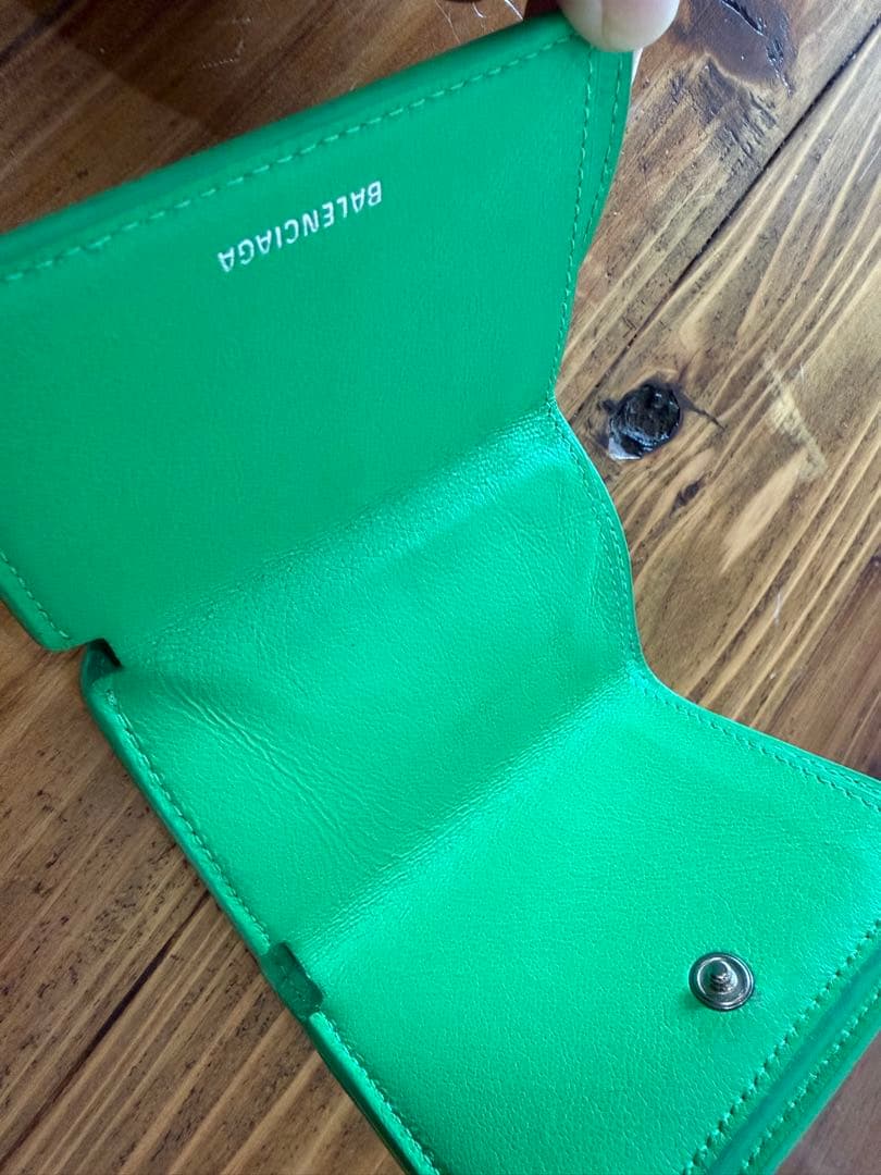 BALENCIAGA 三つ折り財布 キャッシュミニ グリーン