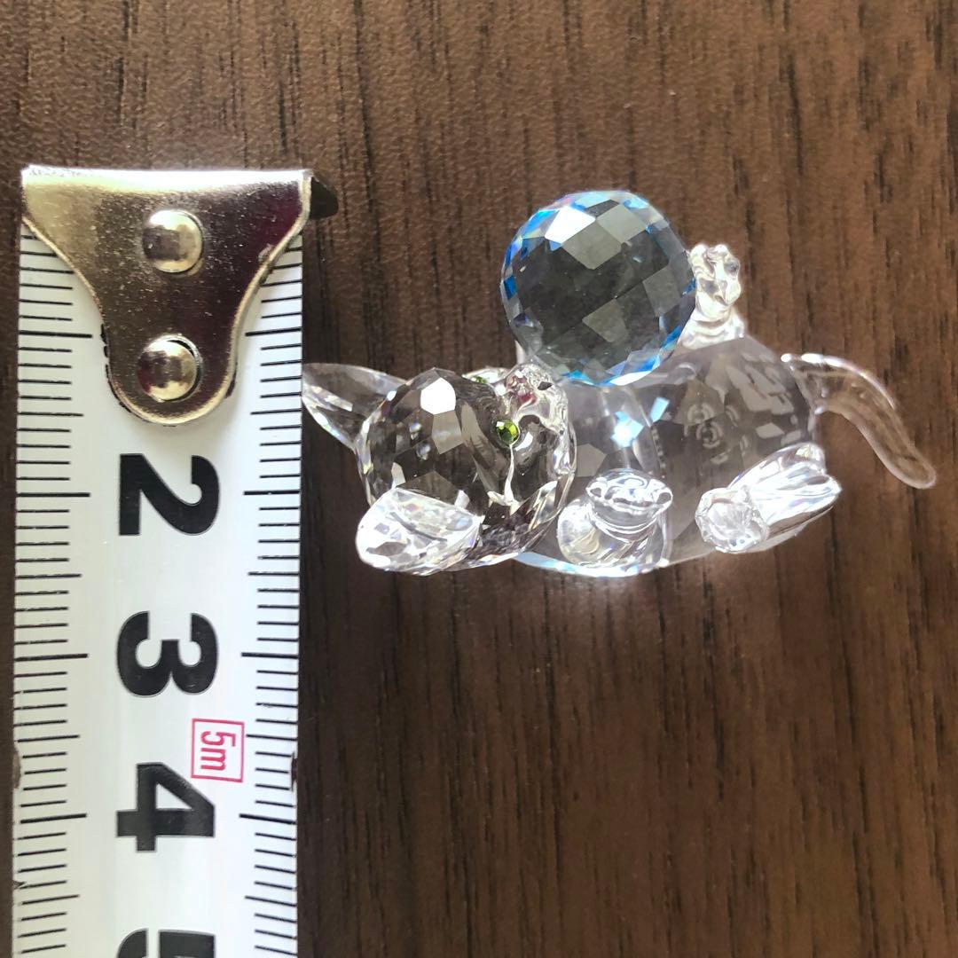 希少 廃盤 スワロフスキー SWAROVSKI ねこ ネコ 猫 ブルー ボール