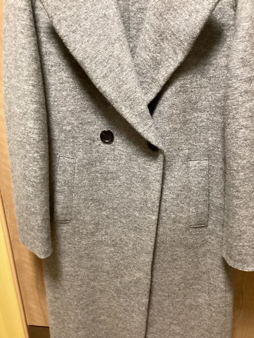 美品　23区Moessmer MILLEDJERSEYロングウールコート　グレー