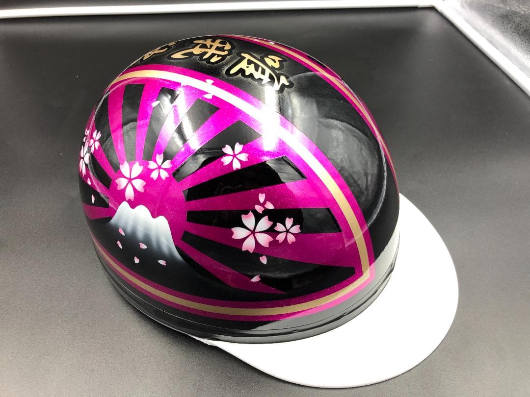 コルク半　カスタム　富士日章　三つボタン　ブラックピンクゴールド　ラメ　桜　唯我