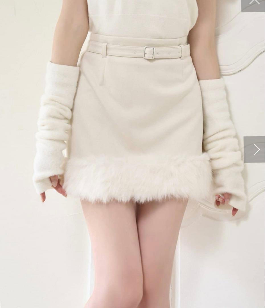 セットアップ　コート　スカート　ナイスクラップ　リボン　ファー　スナイデル