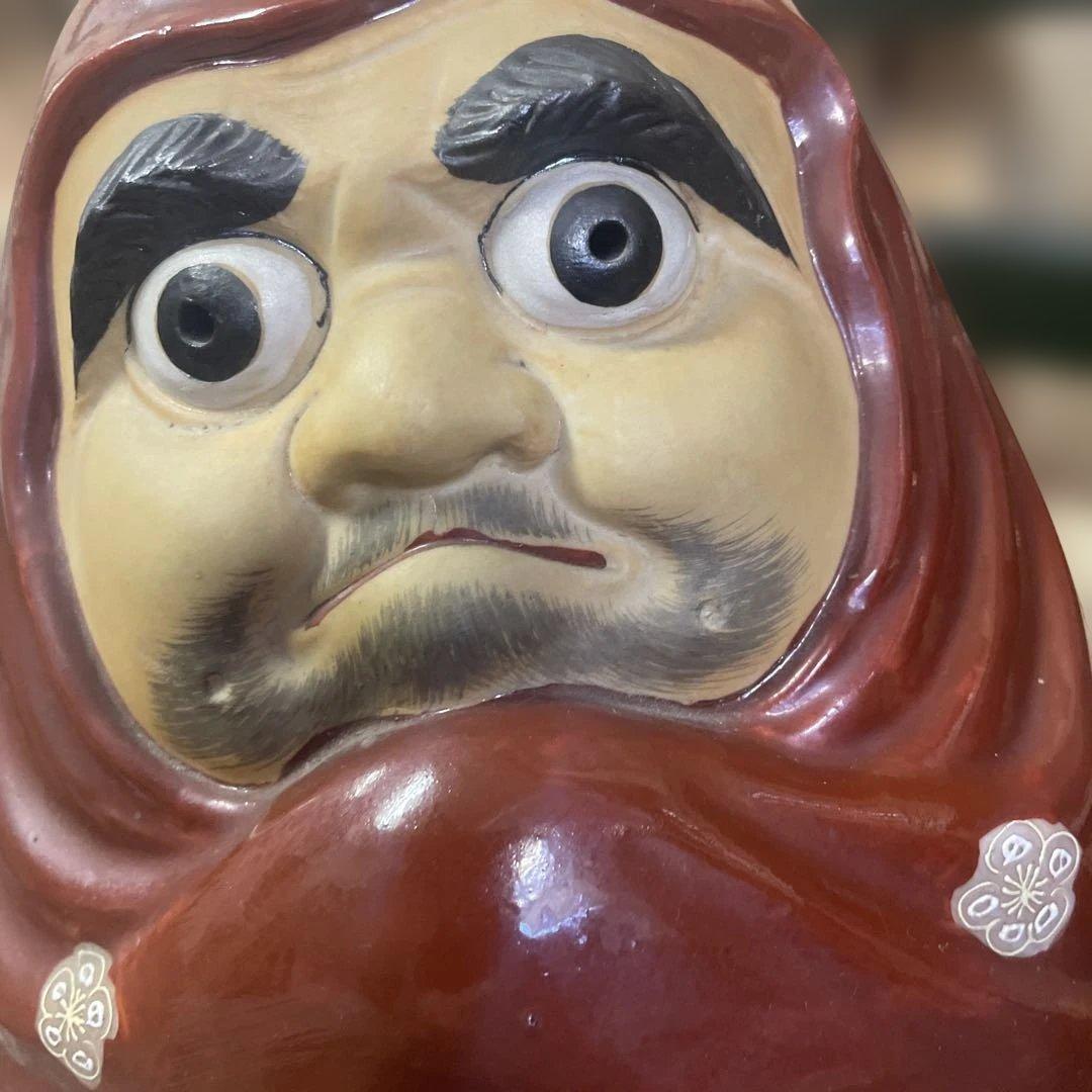 昭和37年製九谷焼ダルマ　赤絵付け 記念品　レアなダルマ