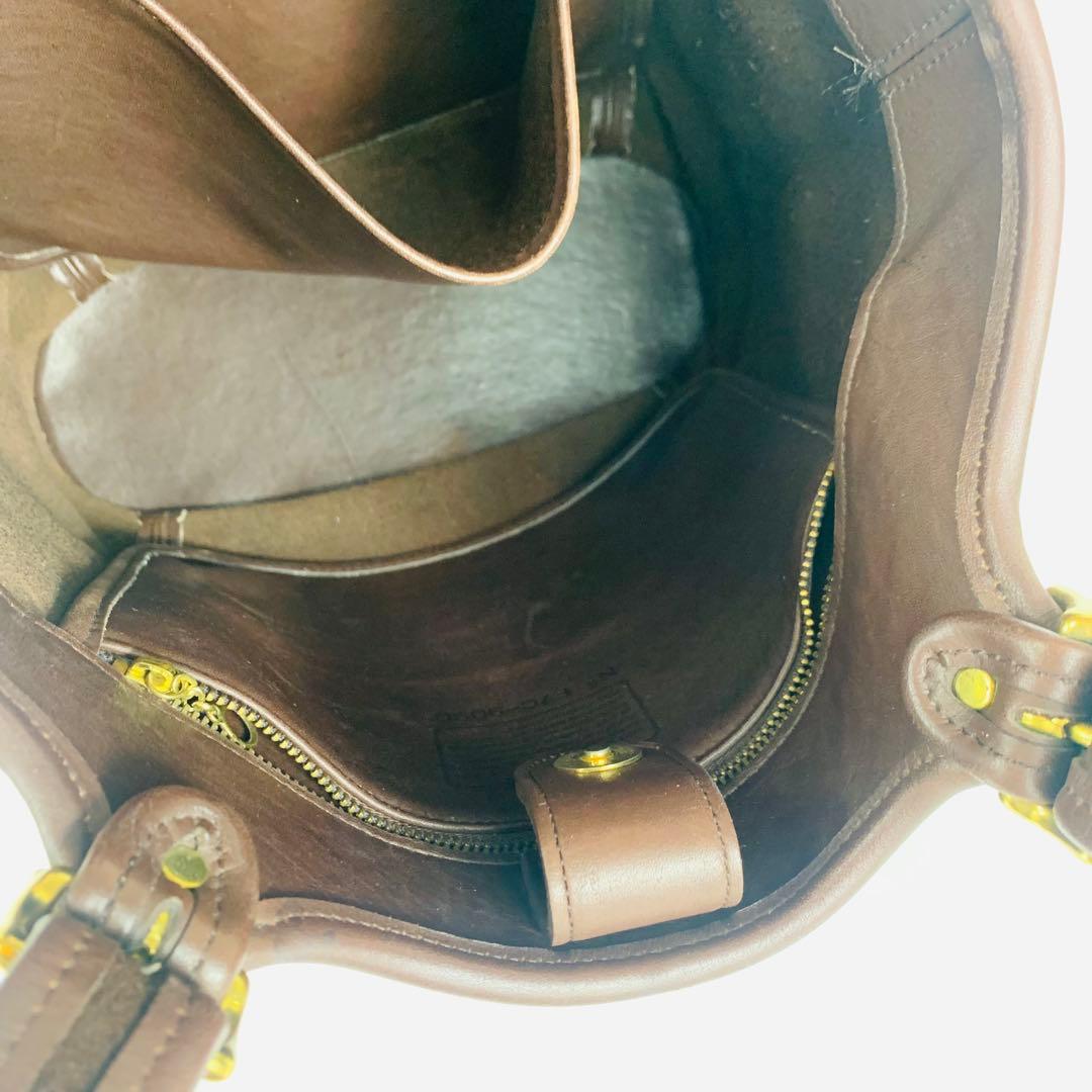 美品 オールドコーチ トートバッグ 9090 ダークブラウン レザー