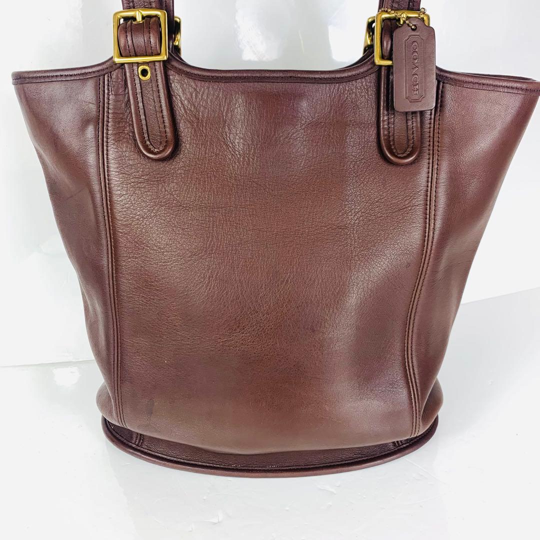 美品 オールドコーチ トートバッグ 9090 ダークブラウン レザー