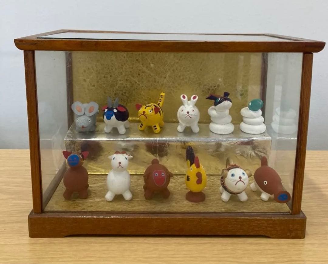 値下げ！おぐら屋　干支人形　オリジナル木箱入り　木彫 十二支　鳥取伝統工芸品