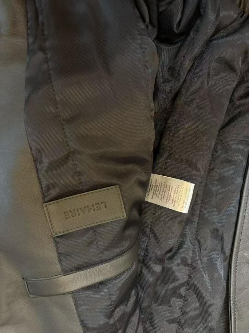 ジャケット・アウター Lemaire LEATHER BLOUSON WITH SHEARLING