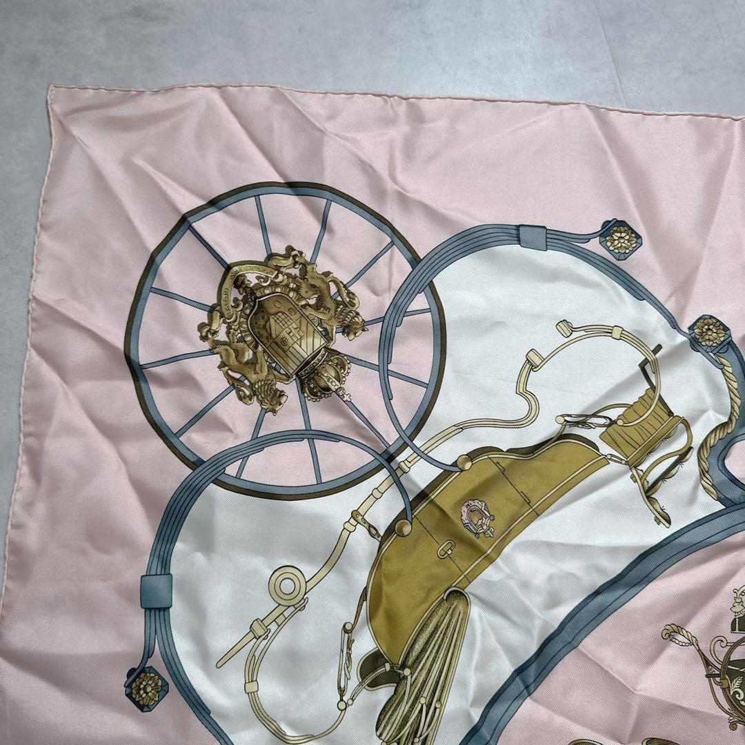 HERMES エルメス スカーフ カレ90 シルク SPRINGS ピンク