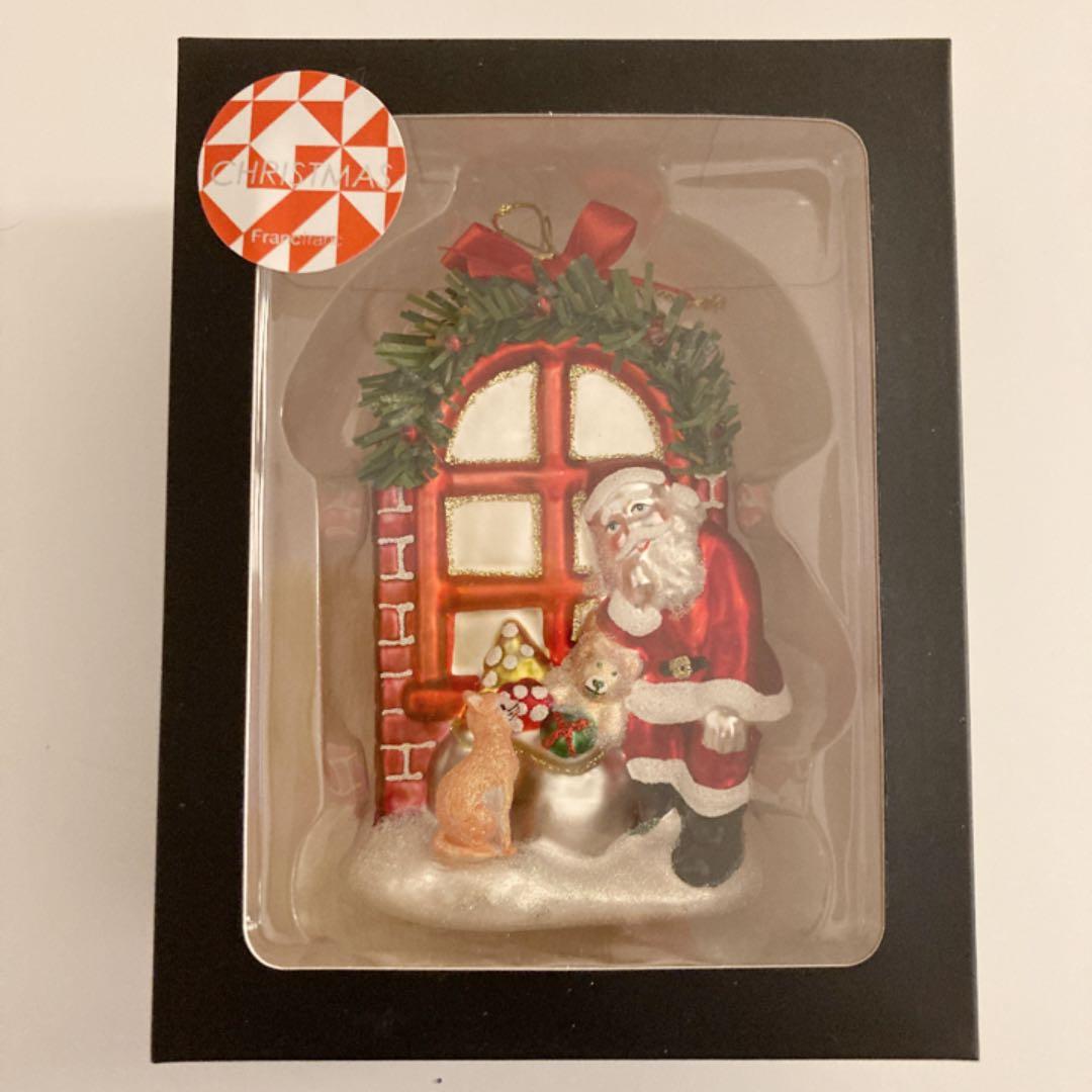 フランフラン ガラス オーナメント サンタ 猫 プレゼント