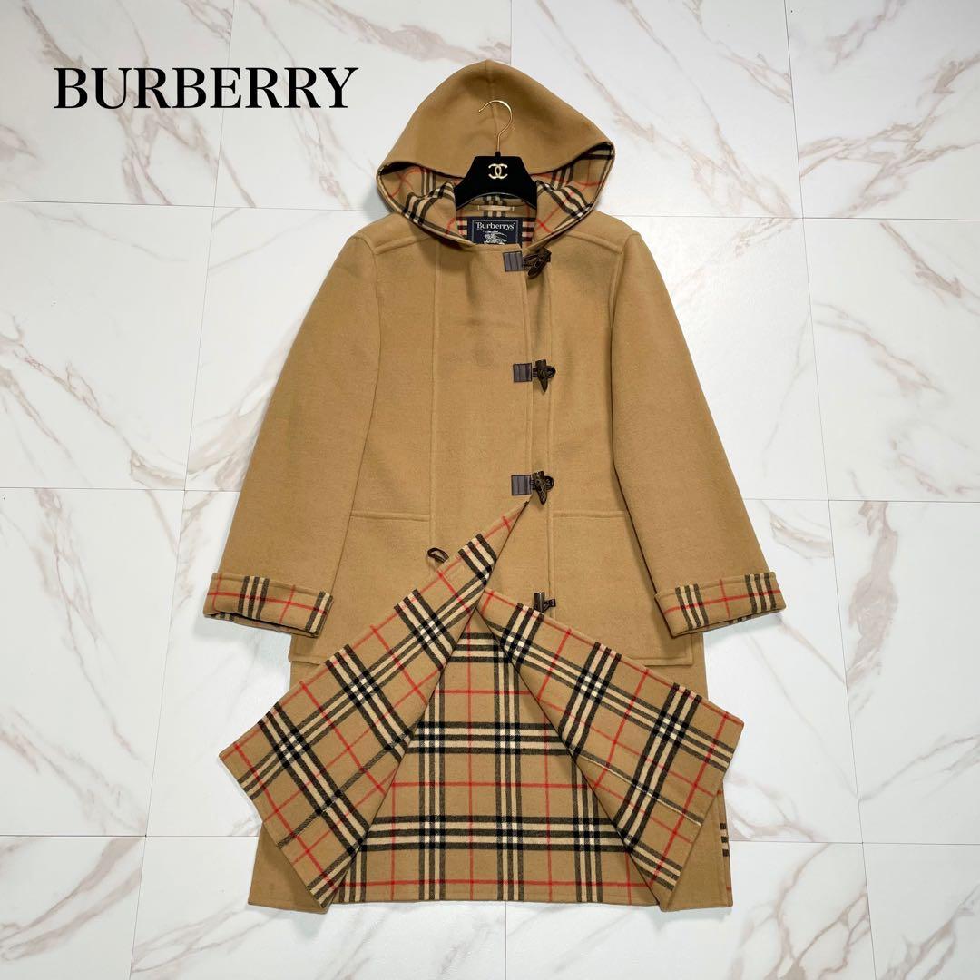 希少✨バーバリーズ ロングダッフルコート カシミヤ ダブルフェイス ノバチェック