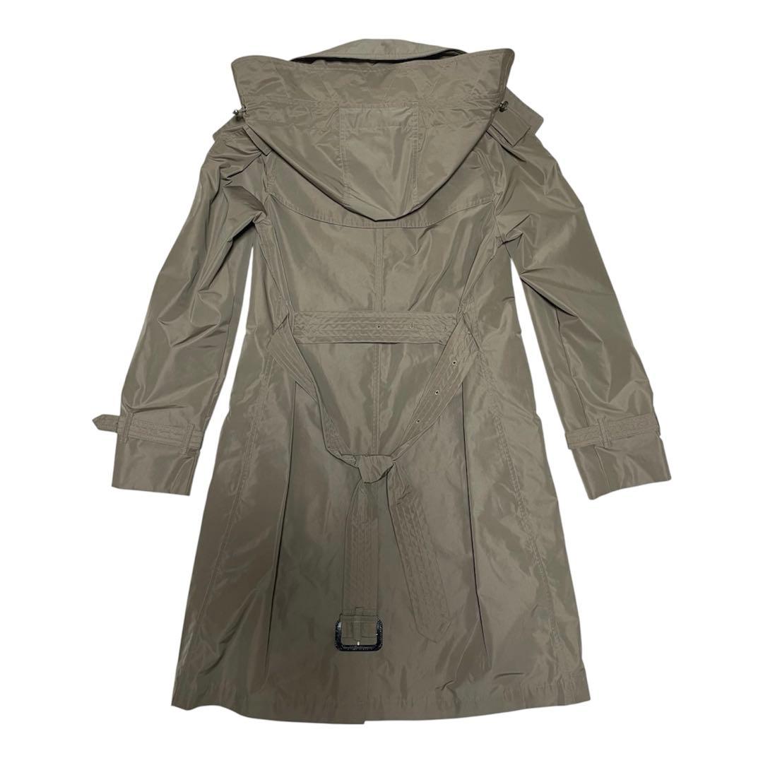 美品 近年モデル バーバリー 軽撥水 フード付 トレンチコート メガチェック40