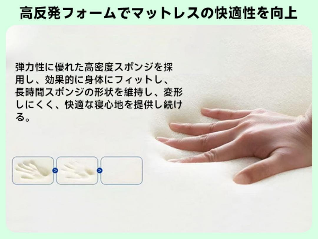 [HCO]極暑マットレス シングル 22cm 高反発静音(ブラック)