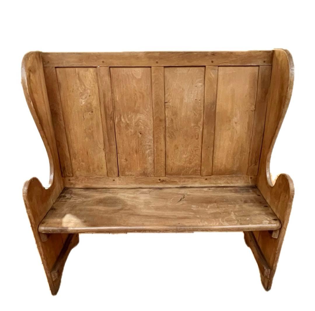 19世紀 イギリスアンティーク オールドパイン チャーチベンチ