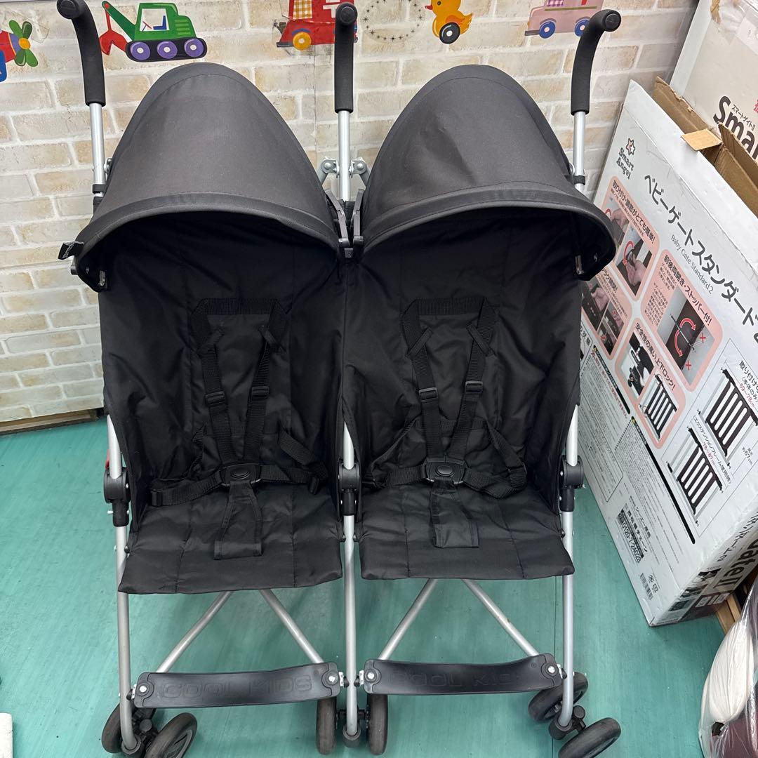 Coolkids クールキッズ　二人ベビーカー　バギー　コンパクト　ブラック