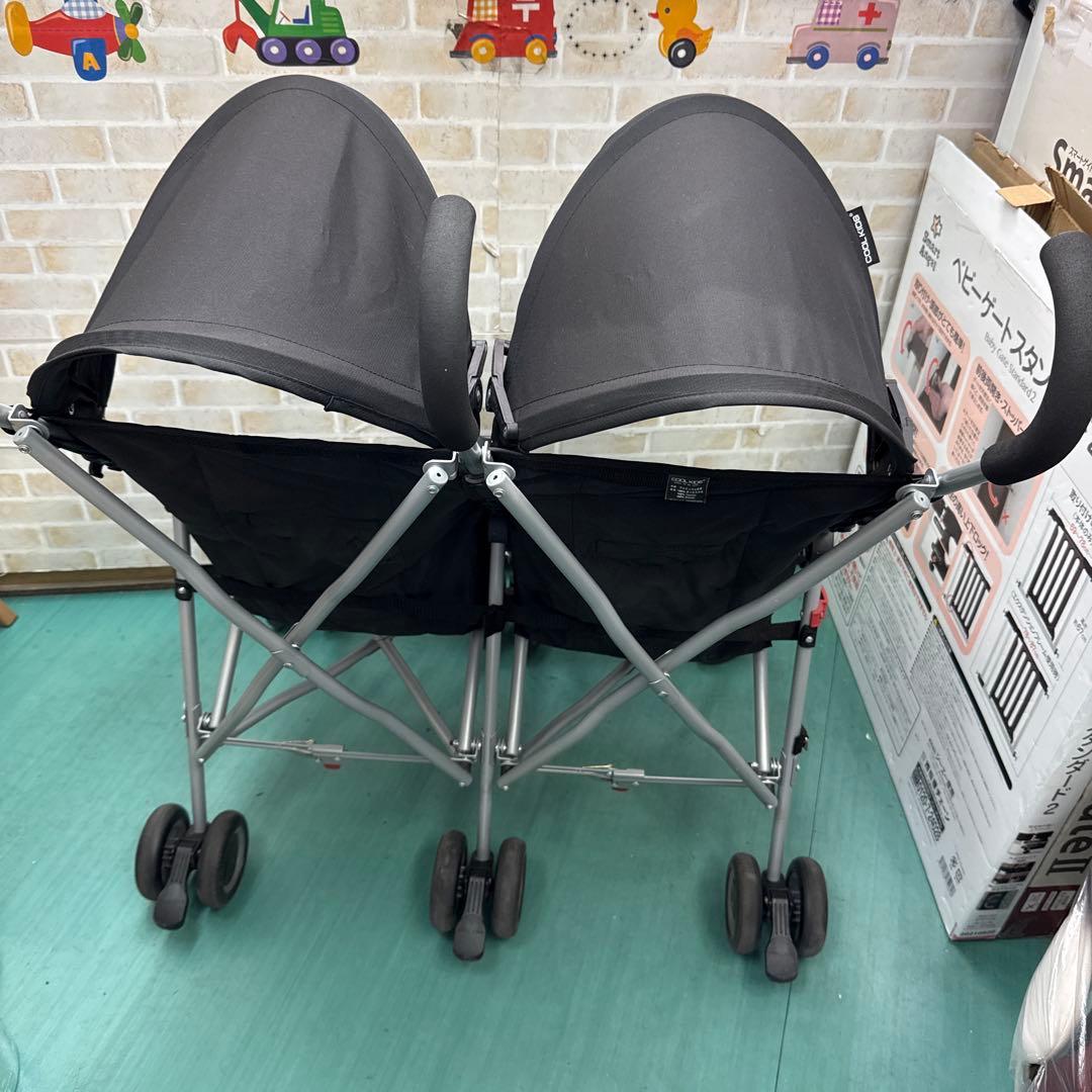 Coolkids クールキッズ　二人ベビーカー　バギー　コンパクト　ブラック