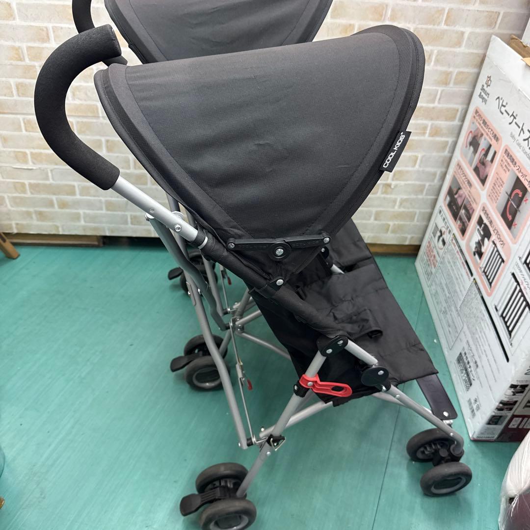 Coolkids クールキッズ　二人ベビーカー　バギー　コンパクト　ブラック