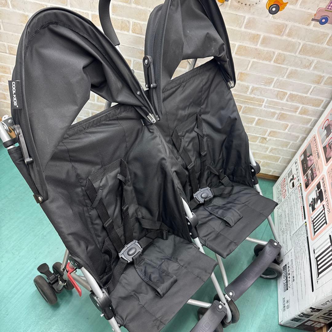 Coolkids クールキッズ　二人ベビーカー　バギー　コンパクト　ブラック