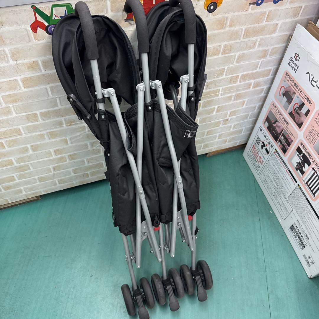 Coolkids クールキッズ　二人ベビーカー　バギー　コンパクト　ブラック