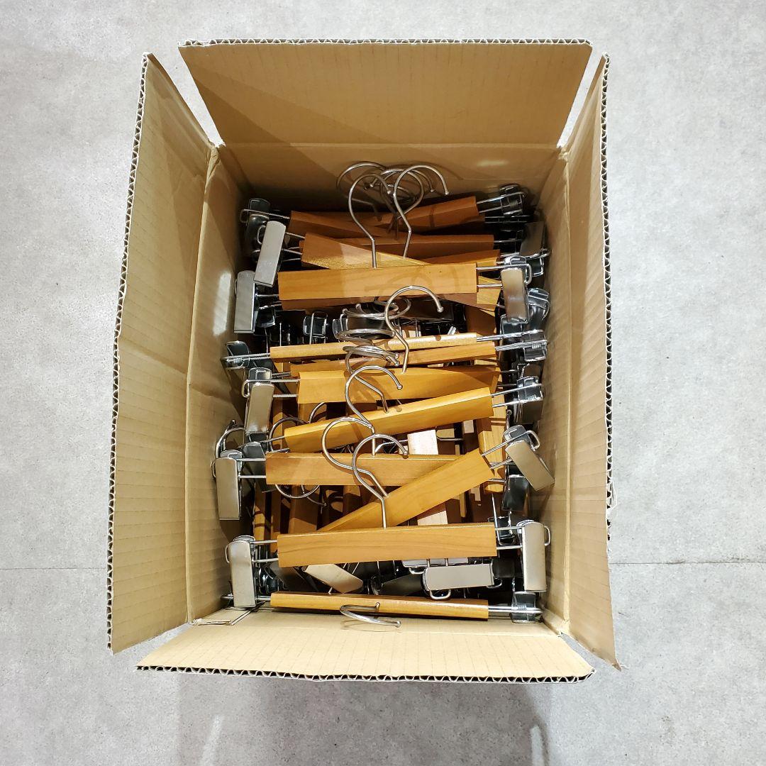 木製ボトムスクリップハンガー お得のまとめ売り50本セット 備品パンツスカート
