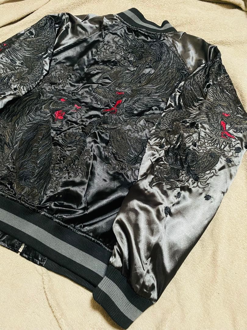 Japanese 龍虎日本限定 スカジャン unisex サテン vintage