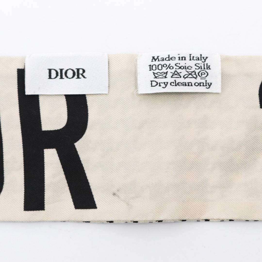 DIOR ディオール ミッツァ スカーフ　シルクツイル 　千鳥格子　ベージュ