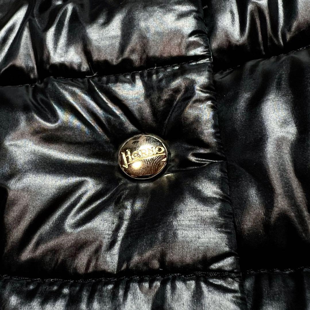 ヘルノ　リバーシブル　ダウンコート　洗えるダウン　40 Mサイズ　紺　極美品