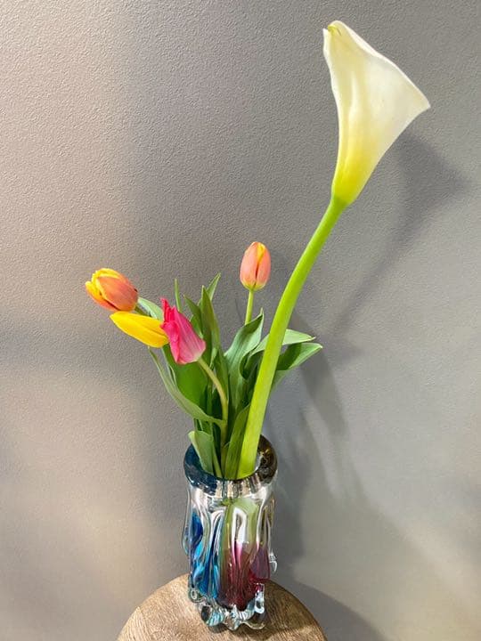 アンティーク ビンテージ 虹色 花瓶 パイレックス フラワーベース 希少 美品