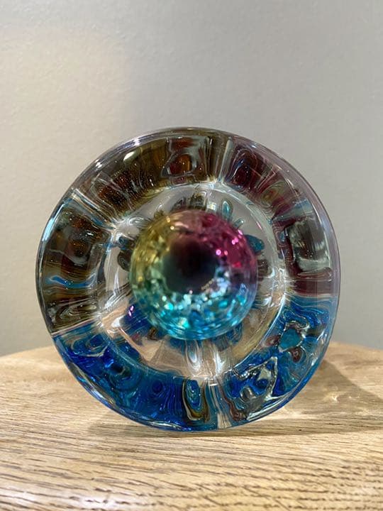 アンティーク ビンテージ 虹色 花瓶 パイレックス フラワーベース 希少 美品