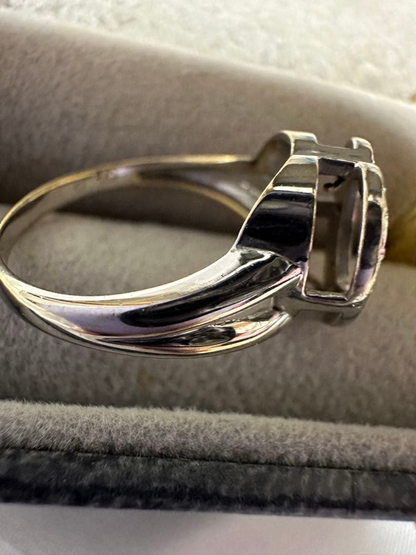 ハート型k18WGホワイトゴールドリング0.1ct 約4.3g