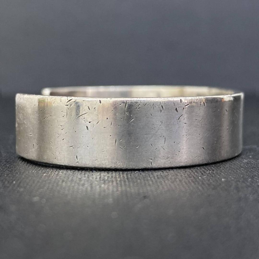 goro's OLD K18 毛彫り イーグルメタル シルバー 平打ちバングル