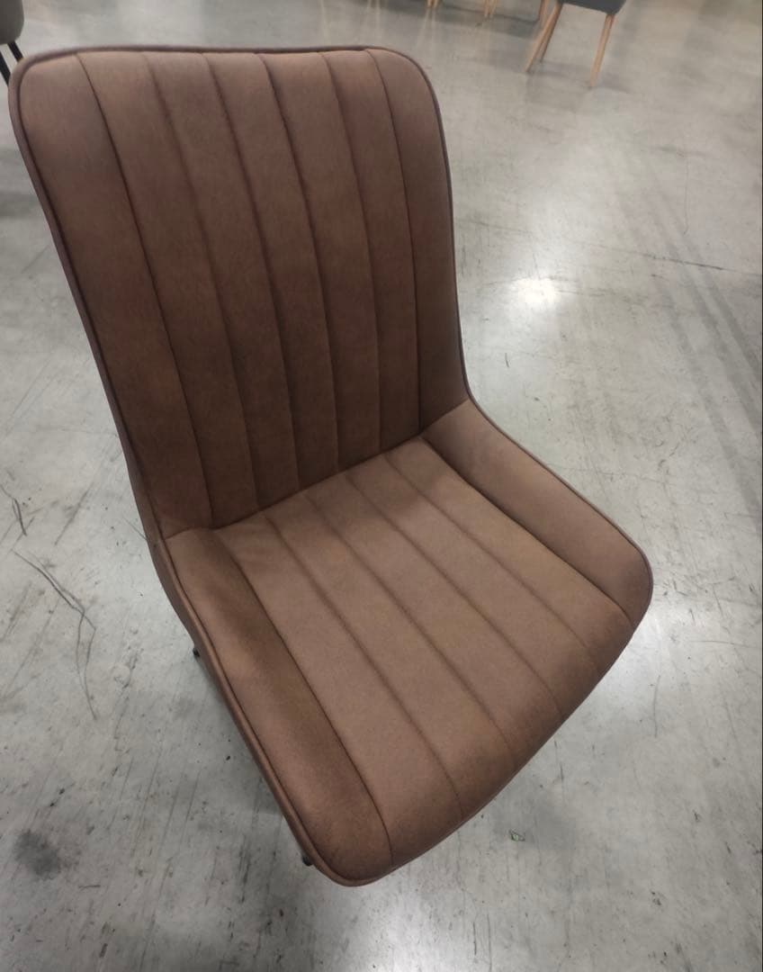 ダイニングチェア　反毛皮　疲れにくい おしゃれ 北欧風ブラウン2脚セット