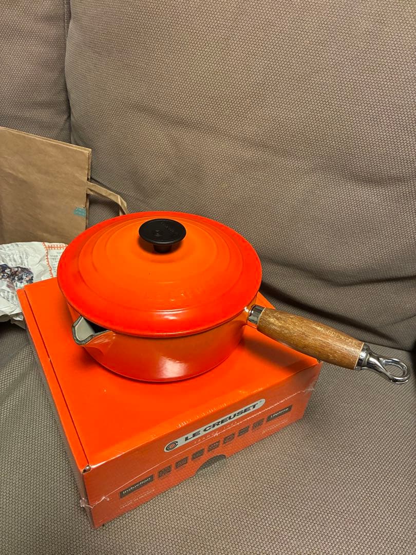 希少　ルクルーゼ 片手鍋20cm 木製ハンドル　ビンテージ