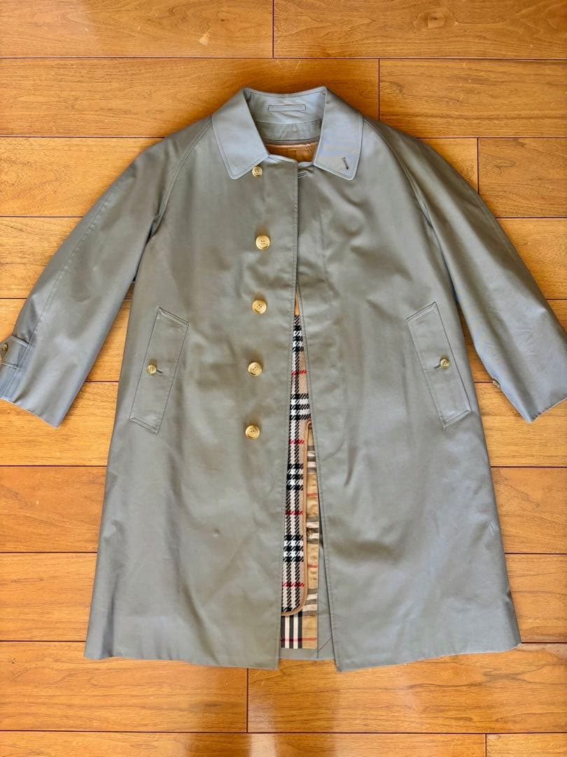 極美品Burberrysウールライナー付バーバリー160M-Lステンカラーコート